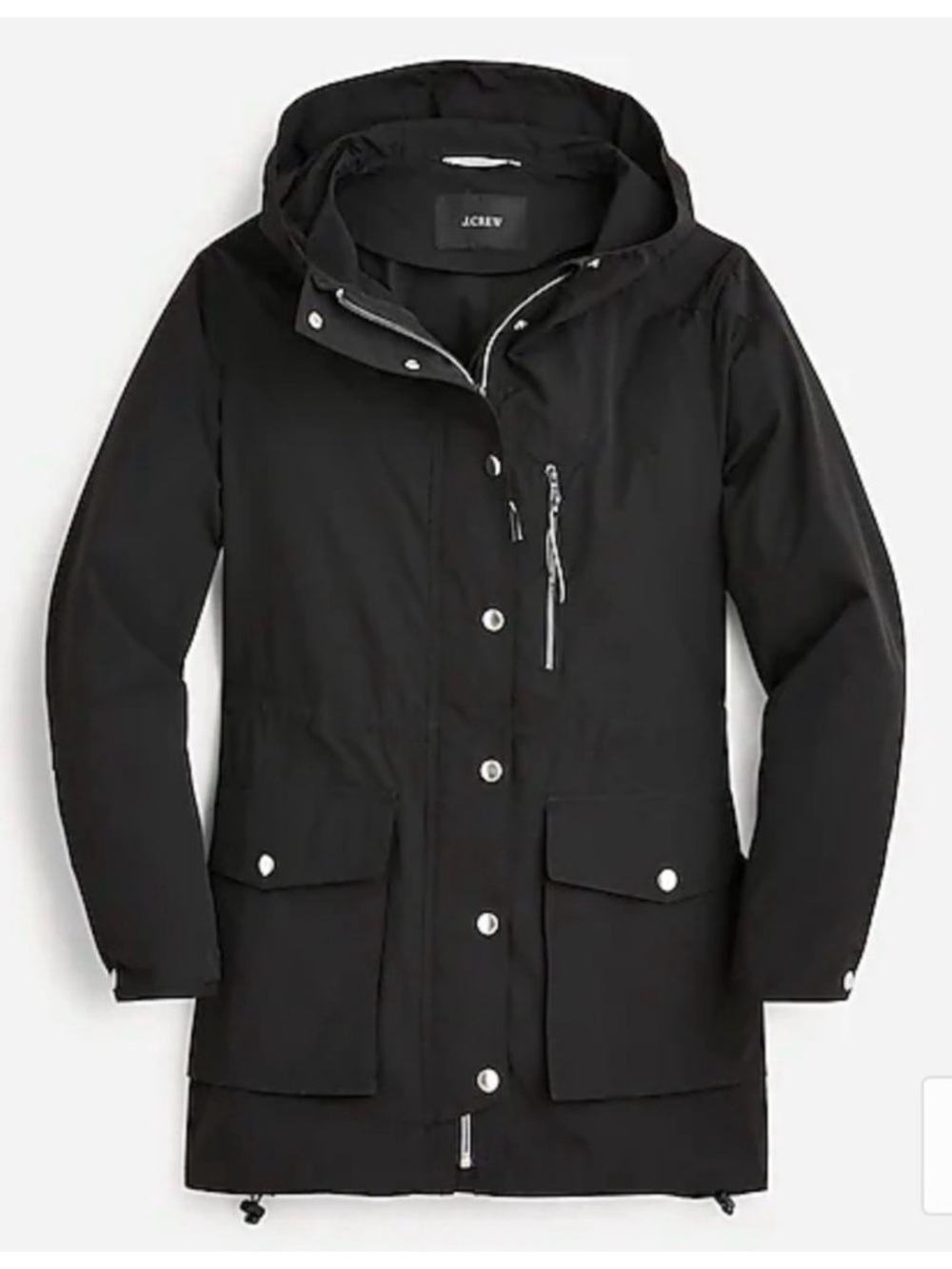 J. Crew Black Hooded Lightweight Spring Jacket